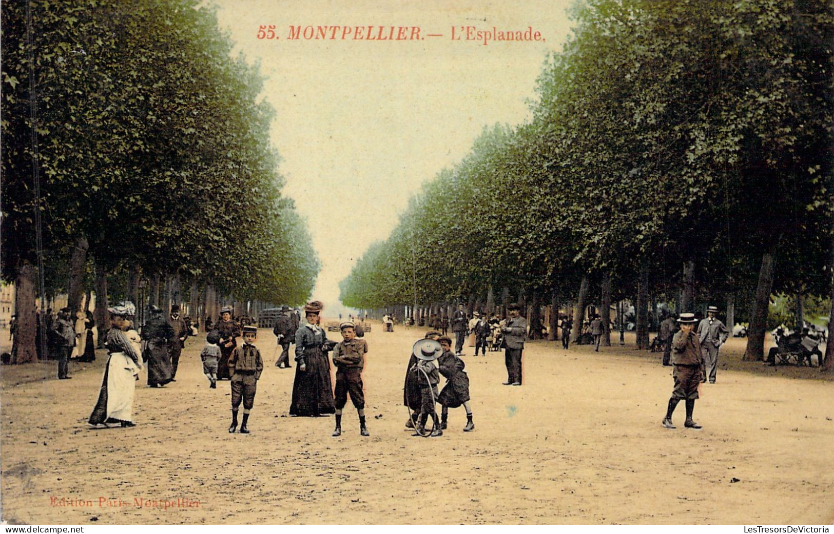 ENFANT - Montpellier - L'esplanade - Belle Animation - Carte Postale Ancienne - Montpellier
