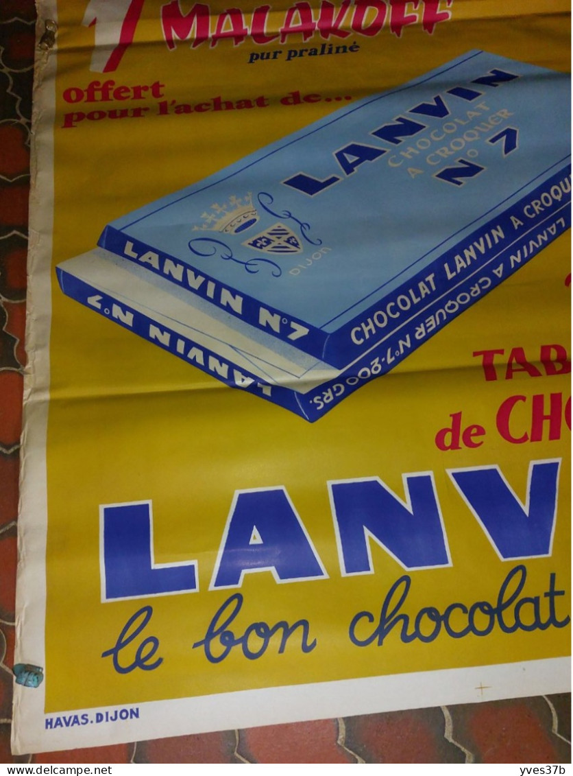 Affiche Chocolat Lanvin - 120x160 - 1950 - Havas/Dijon - TTB - Publicités