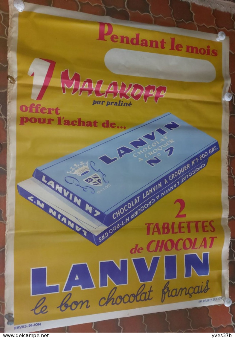 Affiche Chocolat Lanvin - 120x160 - 1950 - Havas/Dijon - TTB - Publicités