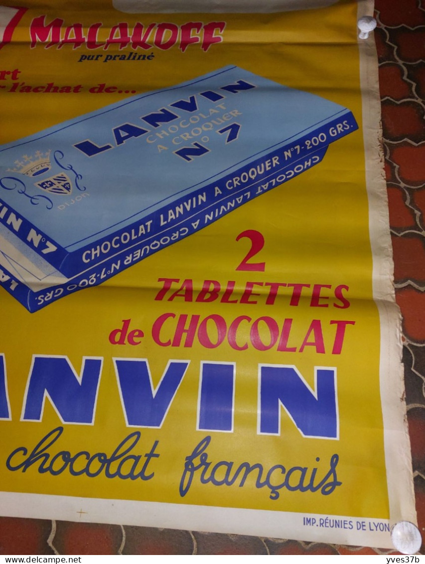 Affiche Chocolat Lanvin - 120x160 - 1950 - Havas/Dijon - TTB