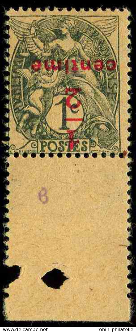 France Variétés  N°157c 1/2c Sur 1c Blanc Surcharge Renversée Bdf Qualité:* - 1900-29 Blanc