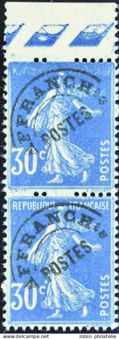 France Variétés Préoblitérés N°60 30c Semeuse Bleu" République Française" Absent Tenant à Normal Qualité:** - Ohne Zuordnung