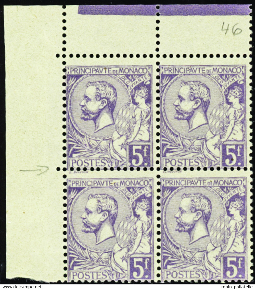 Monaco  N°46 5F Violet Bloc De 4 Cdf Signature En Haut Qualité:** - Andere & Zonder Classificatie