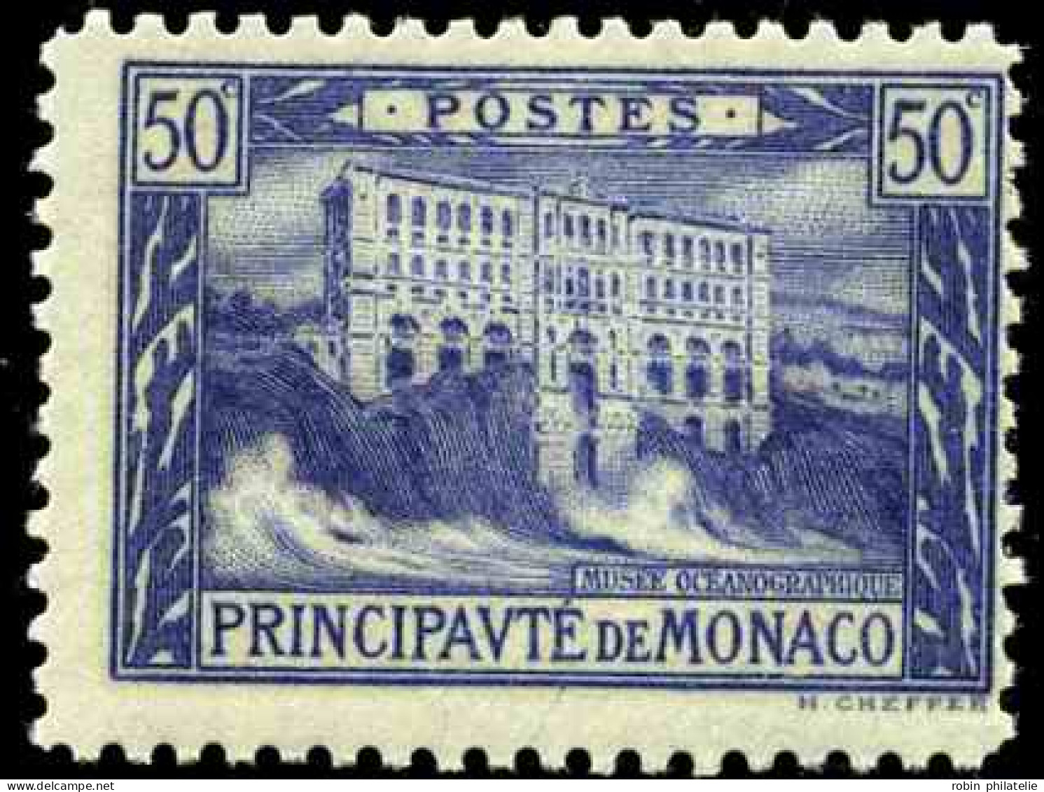 Monaco  N°58b  50c Bleu-vert (signé Calves) Qualité:** - Autres & Non Classés