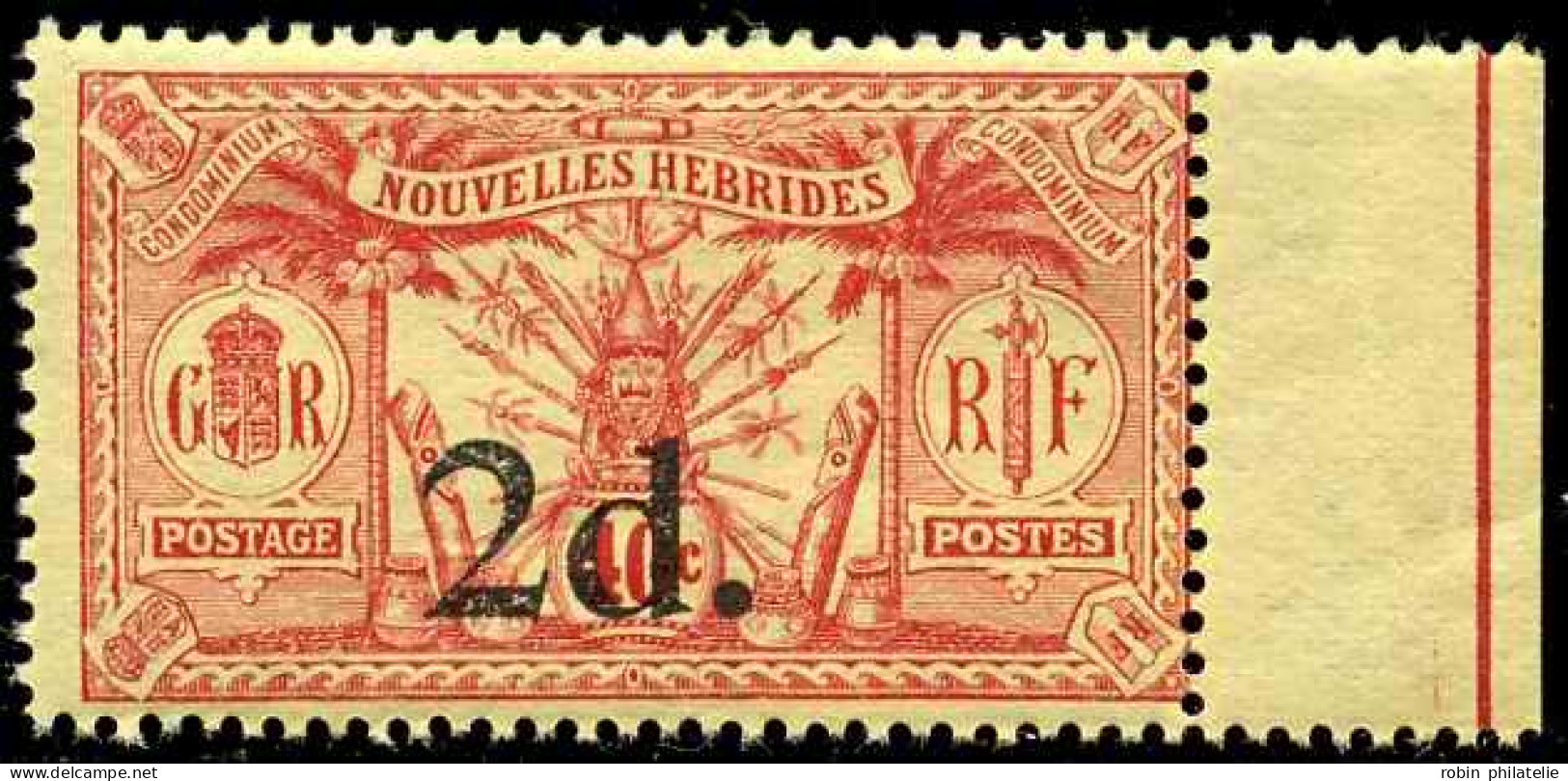 Nouvelles Hébrides  N°69 2d Sur 40c Sans Filigrane Bdf Qualité:** - Andere & Zonder Classificatie