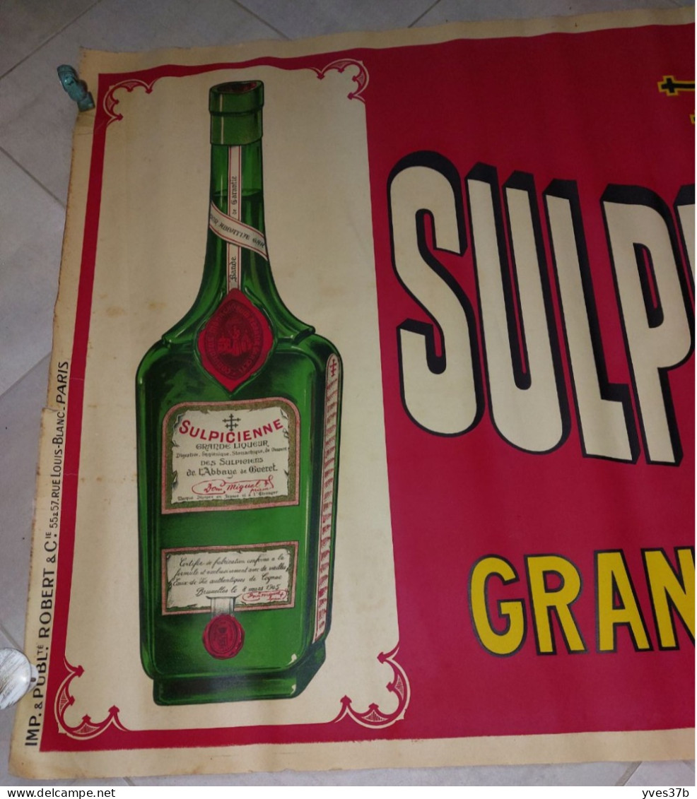 Affiche Originale Sulpicienne Grande Liqueur - Imprimerie Robert/Paris - 120x80 - TTB - Publicités