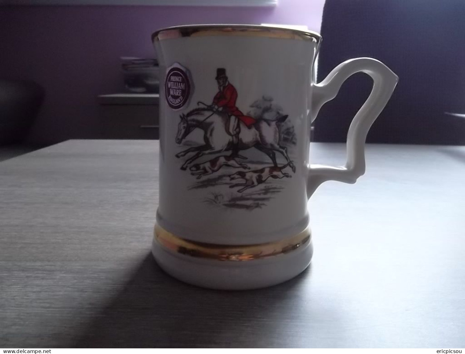 Tasse Vintage Prince William Ware England ( Chasse Au Renard Garniture Or 22 Carats ) - Zonder Classificatie