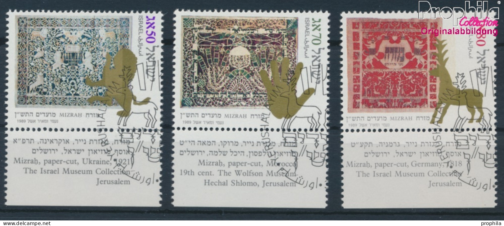 Israel 1137-1139 Mit Tab (kompl.Ausg.) Gestempelt 1989 Jüdische Festtage (10253516 - Used Stamps (with Tabs)