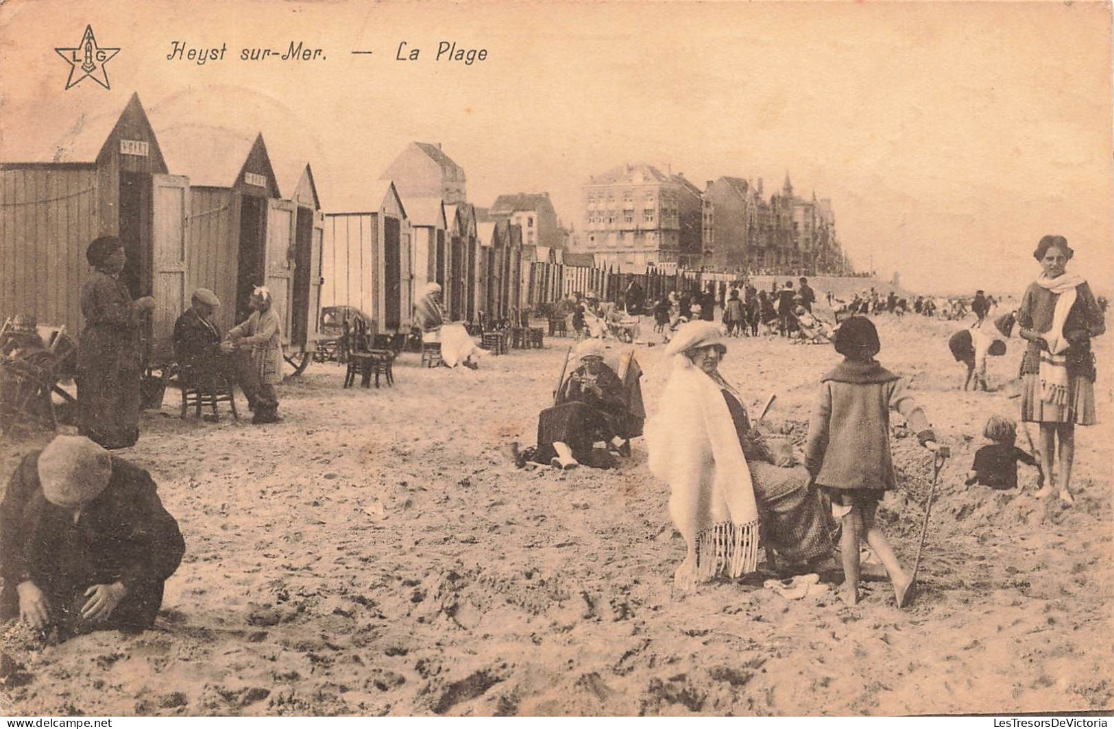 BELGIQUE - Heyst Sur Mer - Vue Sur La Plage - Animé - Carte Postale Ancienne - Heist