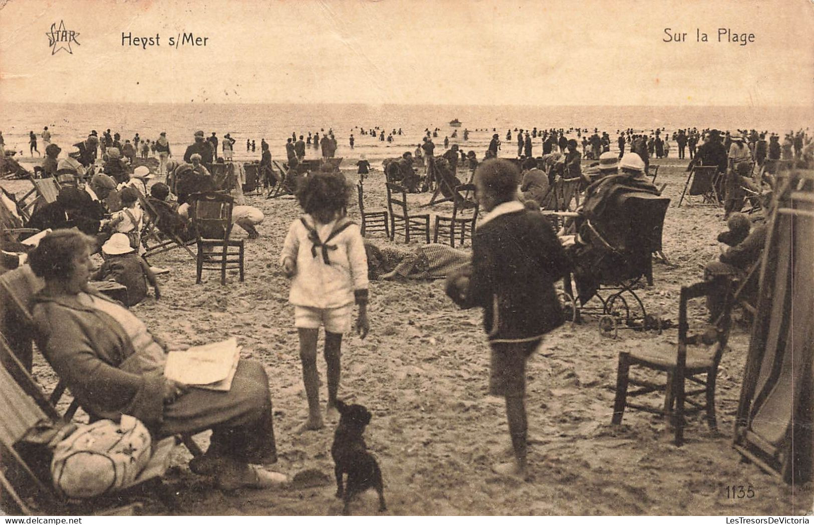 BELGIQUE - Heyst Sur Mer - Vue Sur La Plage - Animé - Carte Postale Ancienne - Heist