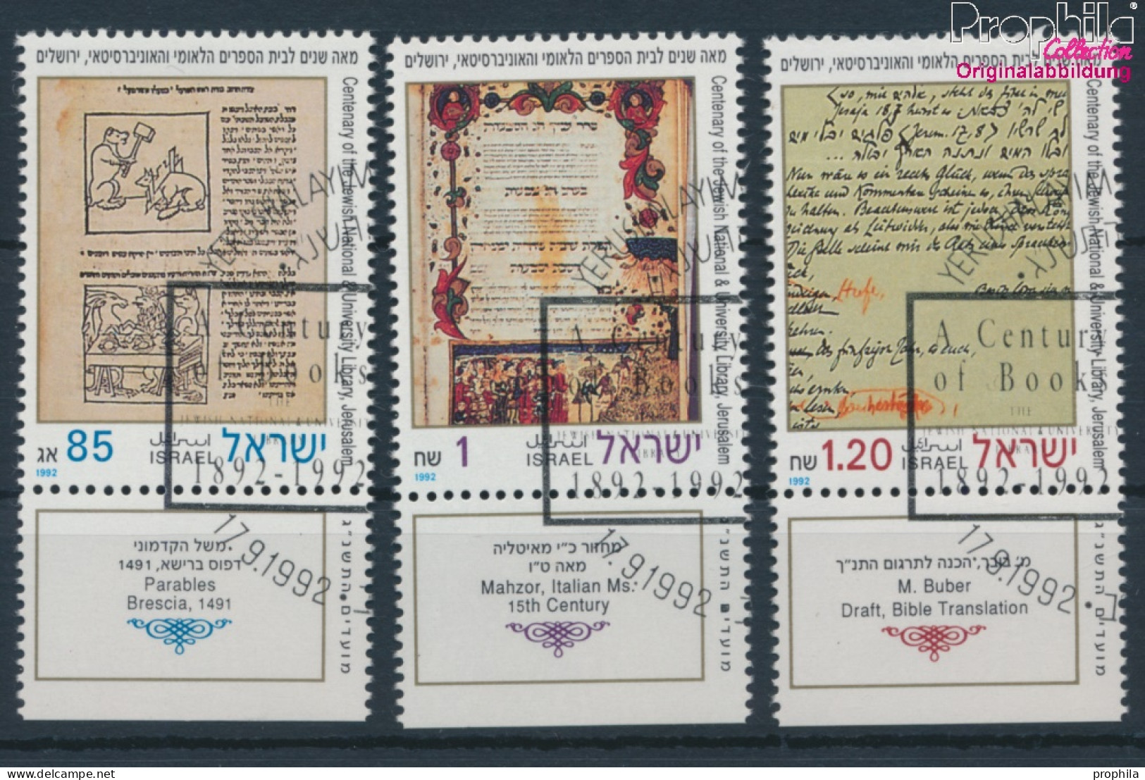 Israel 1236-1238 Mit Tab (kompl.Ausg.) Gestempelt 1992 Jüdische Festtage (10253459 - Usados (con Tab)