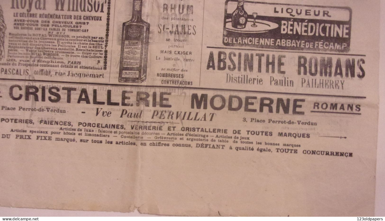 RARE JOURNAL ROMANS SUR ISERE  1907 26 OCTOBRE LE BONHOMME JACQUEMART PUB SUR ROMANS LION PEUGEOT AUTOMOBILES.. - Rhône-Alpes