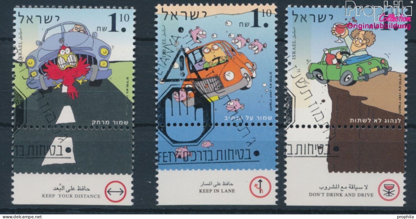 Israel 1432-1434 Mit Tab (kompl.Ausg.) Gestempelt 1997 Sicherheit Im Straßenverkehr (10253357 - Usados (con Tab)