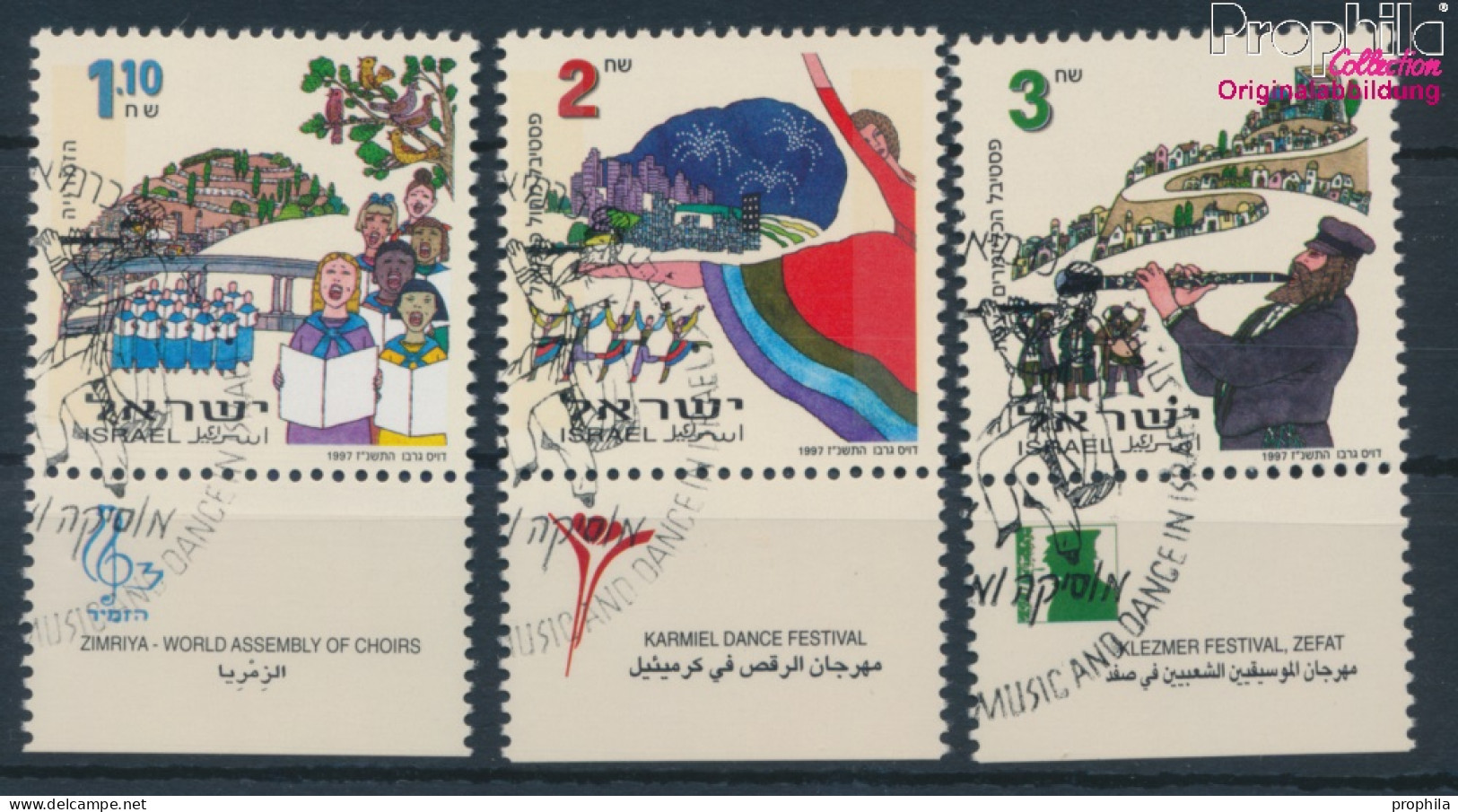 Israel 1435-1437 Mit Tab (kompl.Ausg.) Gestempelt 1997 Musik Und Tanz (10253356 - Gebruikt (met Tabs)