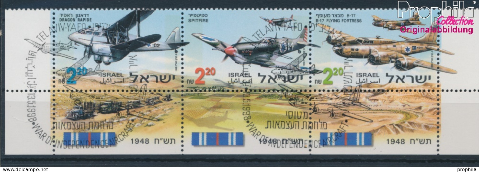 Israel 1471-1473 Mit Tab (kompl.Ausg.) Dreierstreifen Gestempelt 1998 Kampfflugzeuge (10253337 - Gebraucht (mit Tabs)