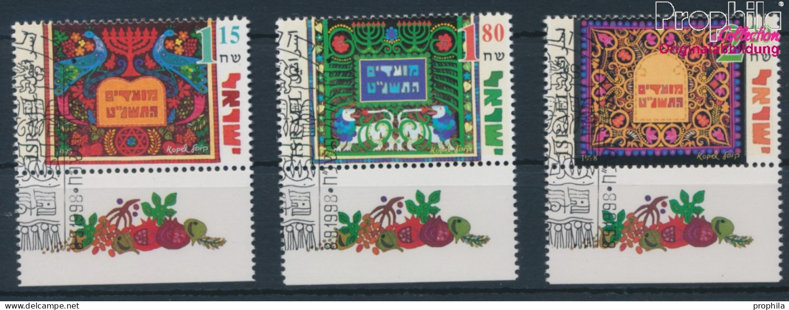 Israel 1487-1489 Mit Tab (kompl.Ausg.) Gestempelt 1998 Jüdische Festtage (10253331 - Usati (con Tab)