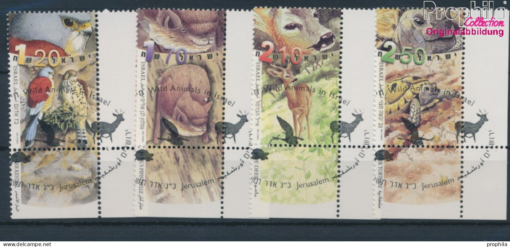 Israel 1612-1615 Mit Tab (kompl.Ausg.) Gestempelt 2001 Bedrohte Tierarten (10253285 - Used Stamps (with Tabs)