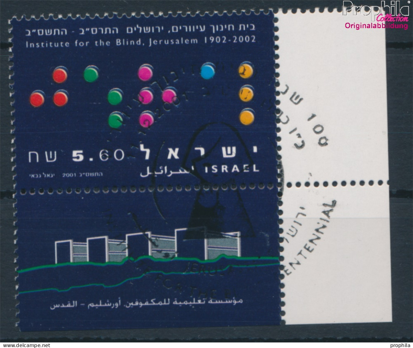 Israel 1645 Mit Tab (kompl.Ausg.) Gestempelt 2001 100 Jahre Blindeninstitut (10253271 - Usados (con Tab)