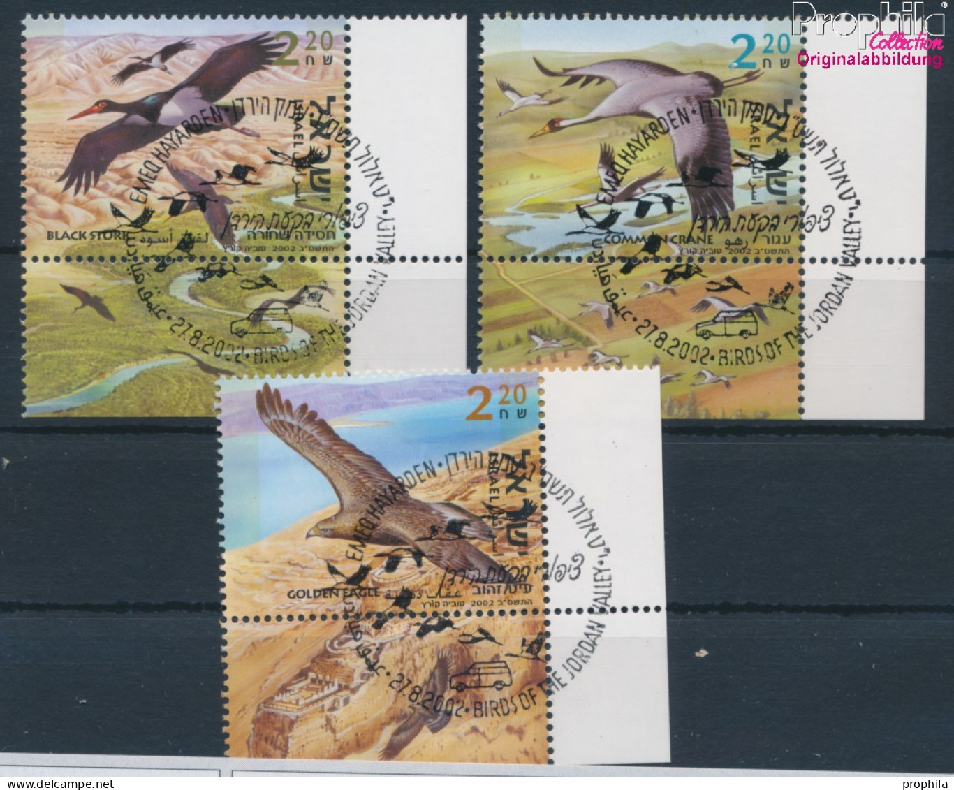 Israel 1697A-1699A Mit Tab (kompl.Ausg.) Gestempelt 2002 Vögel Des Jordantales (10253257 - Gebraucht (mit Tabs)