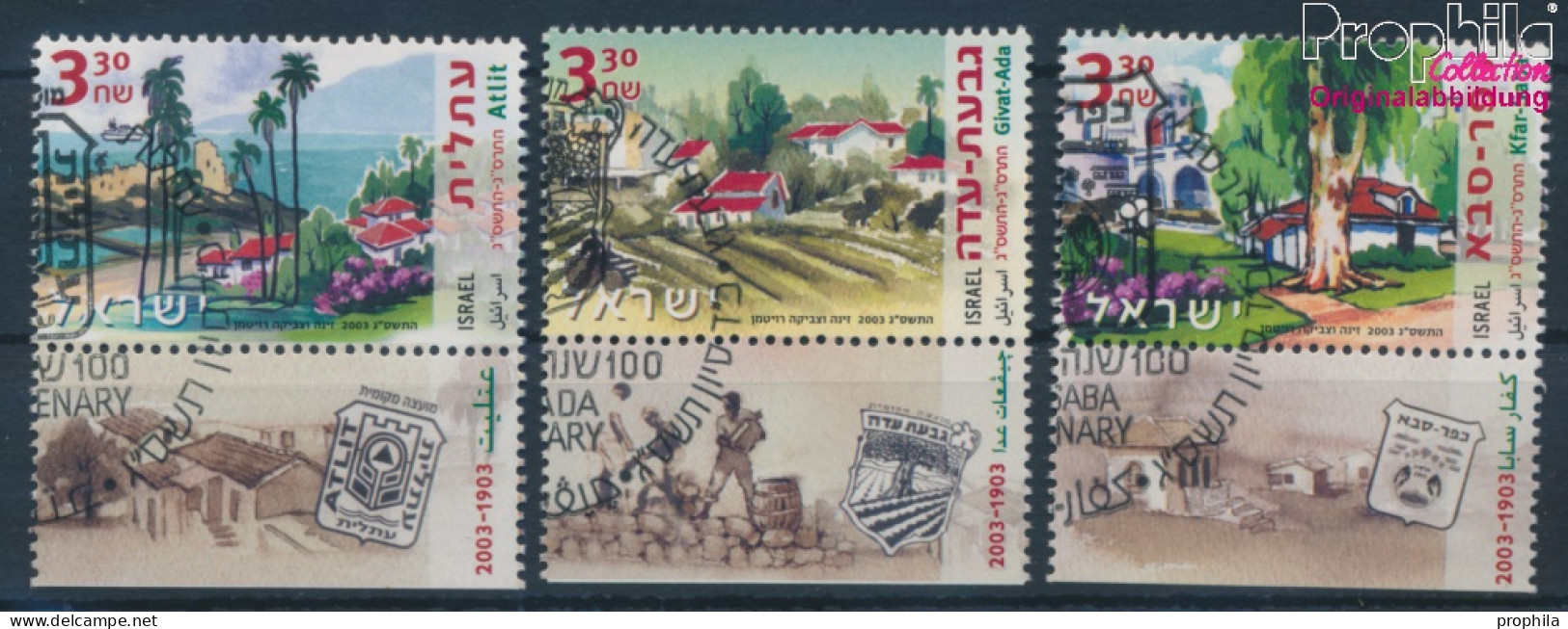 Israel 1736-1738 Mit Tab (kompl.Ausg.) Gestempelt 2003 Hundertjahrfeier Der Dörfer (10253839 - Gebruikt (met Tabs)