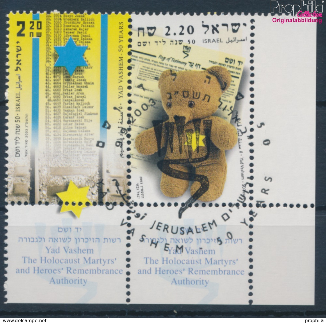 Israel 1743-1744 Mit Tab (kompl.Ausg.) Paar Gestempelt 2003 Holocaust Gedenkstätte (10253837 - Gebruikt (met Tabs)