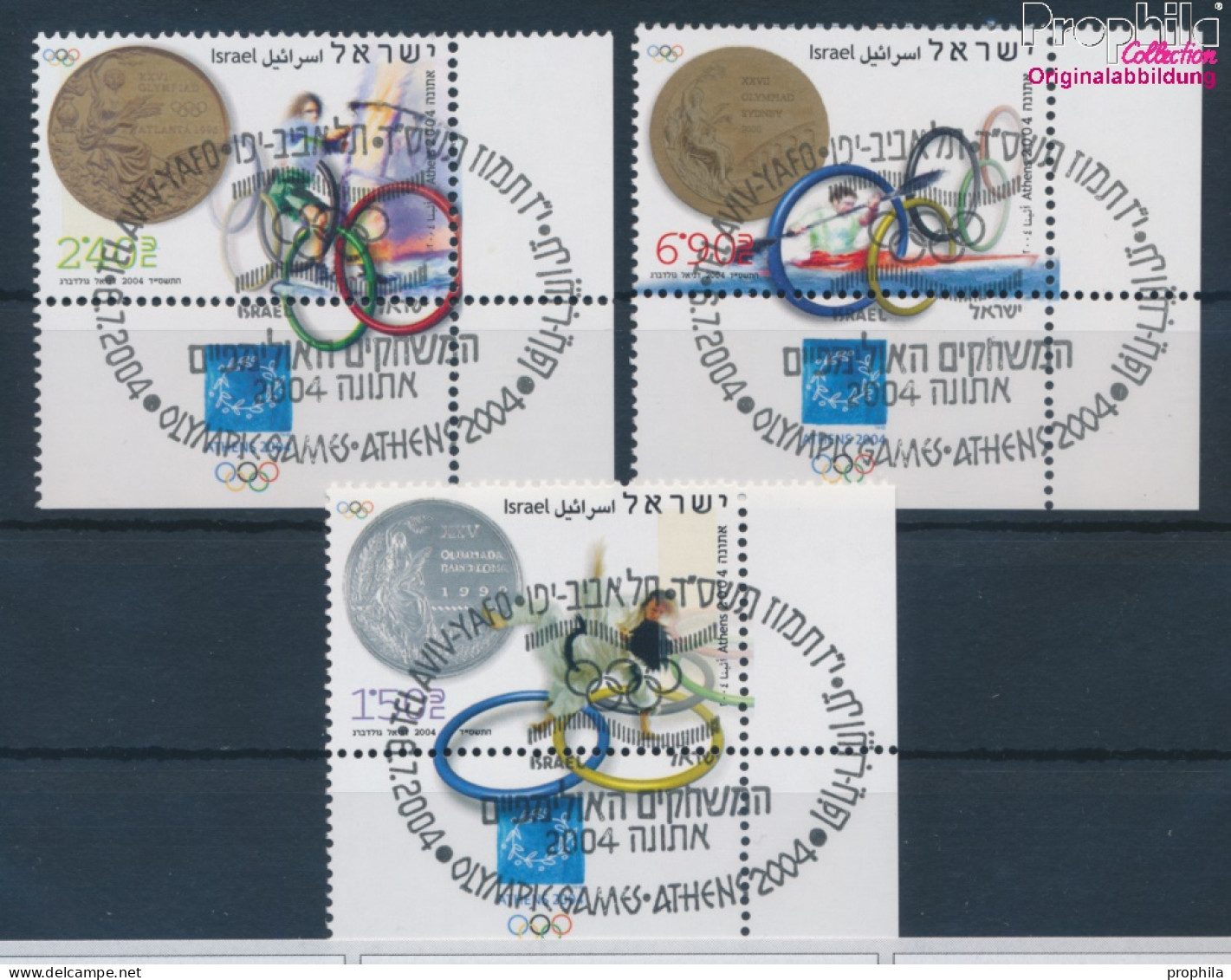 Israel 1788-1790 Mit Tab (kompl.Ausg.) Gestempelt 2004 Olympische Sommerspiele (10253817 - Usados (con Tab)