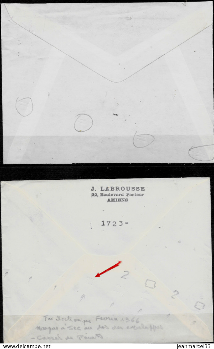 1961-. - marque à sec en diagonale au verso de l'enveloppe  8