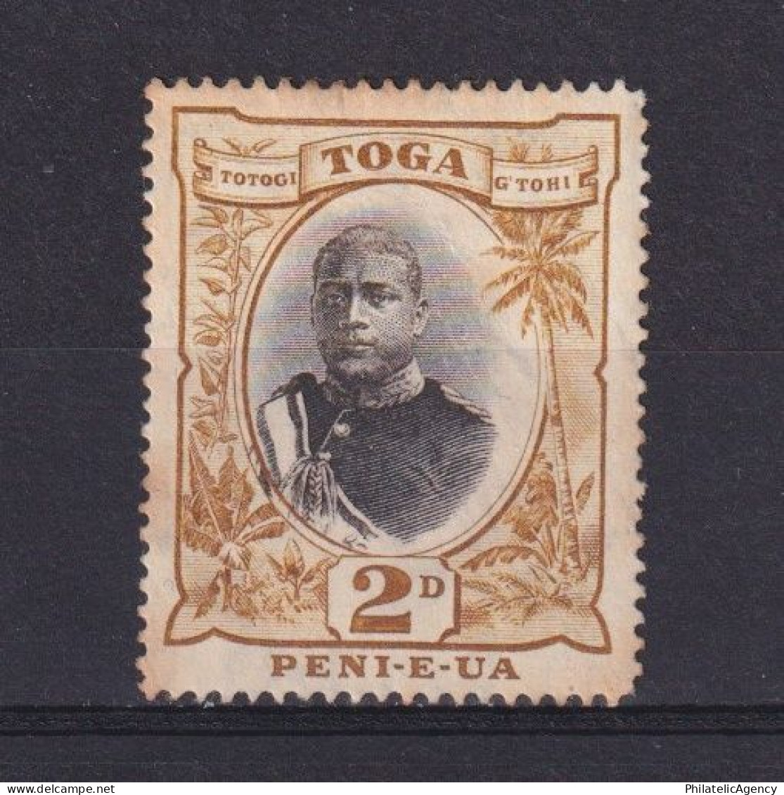 TONGA 1897, SG #40a, CV £20, Wmk Turtles (Sideway), King George II, No Gum - Tonga (...-1970)