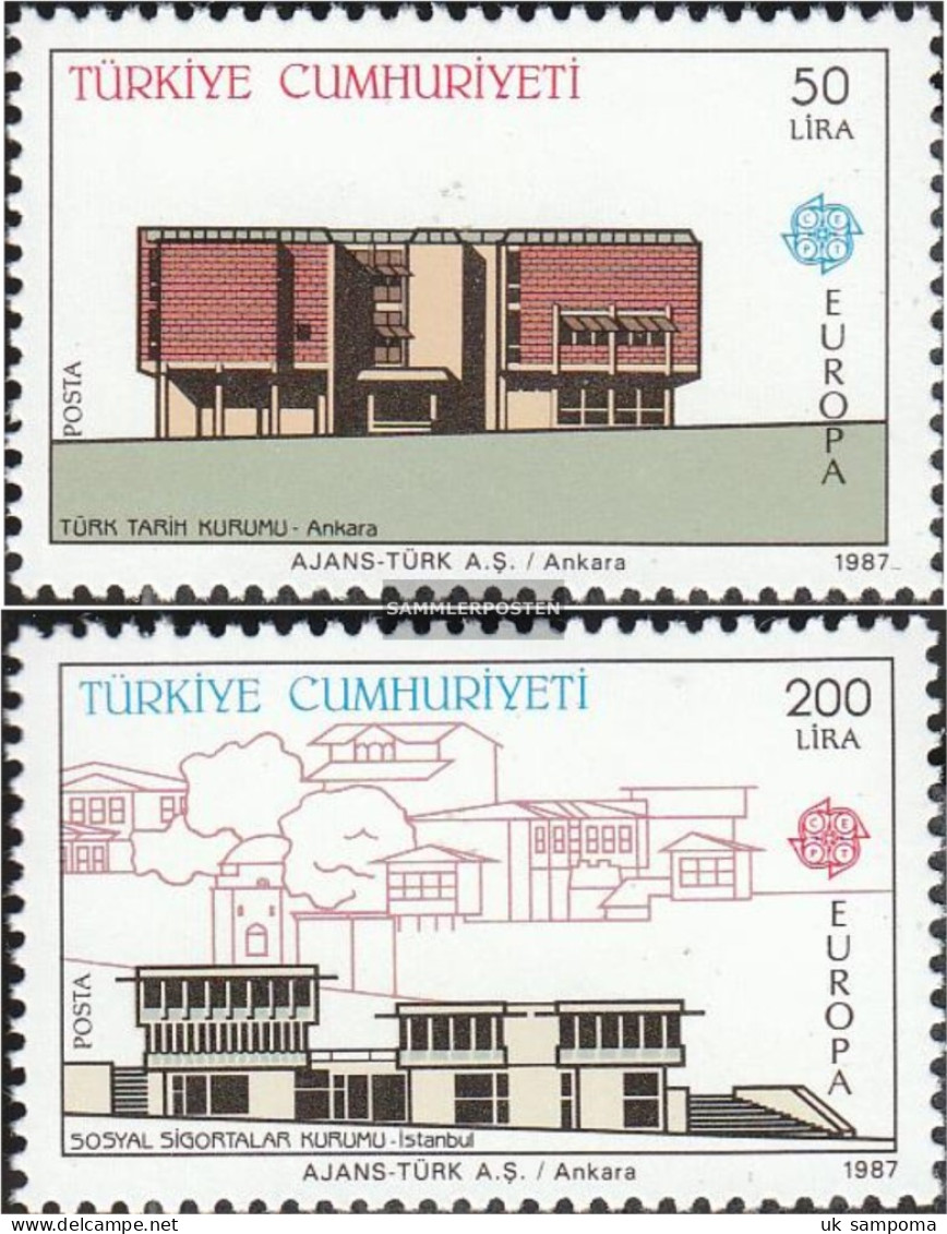 Turkey 2777-2778 (complete Issue) Unmounted Mint / Never Hinged 1987 Architecture - Nuovi