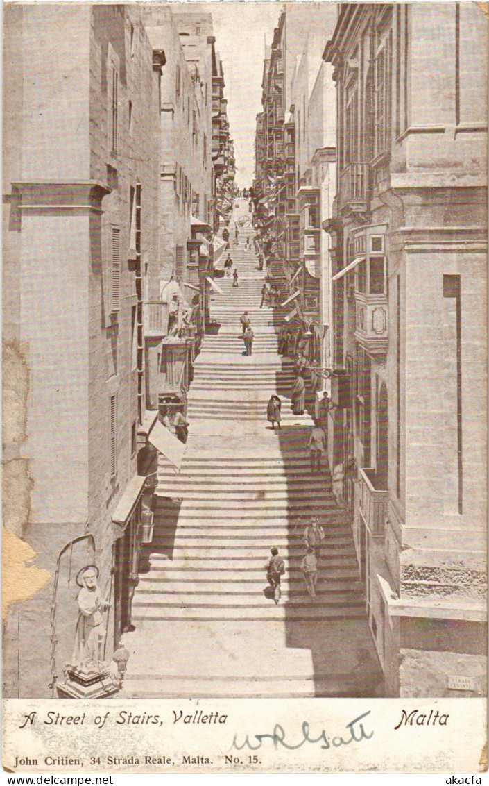 CPA AK Valletta A Street Of Stairs MALTA (1260279) - Malte