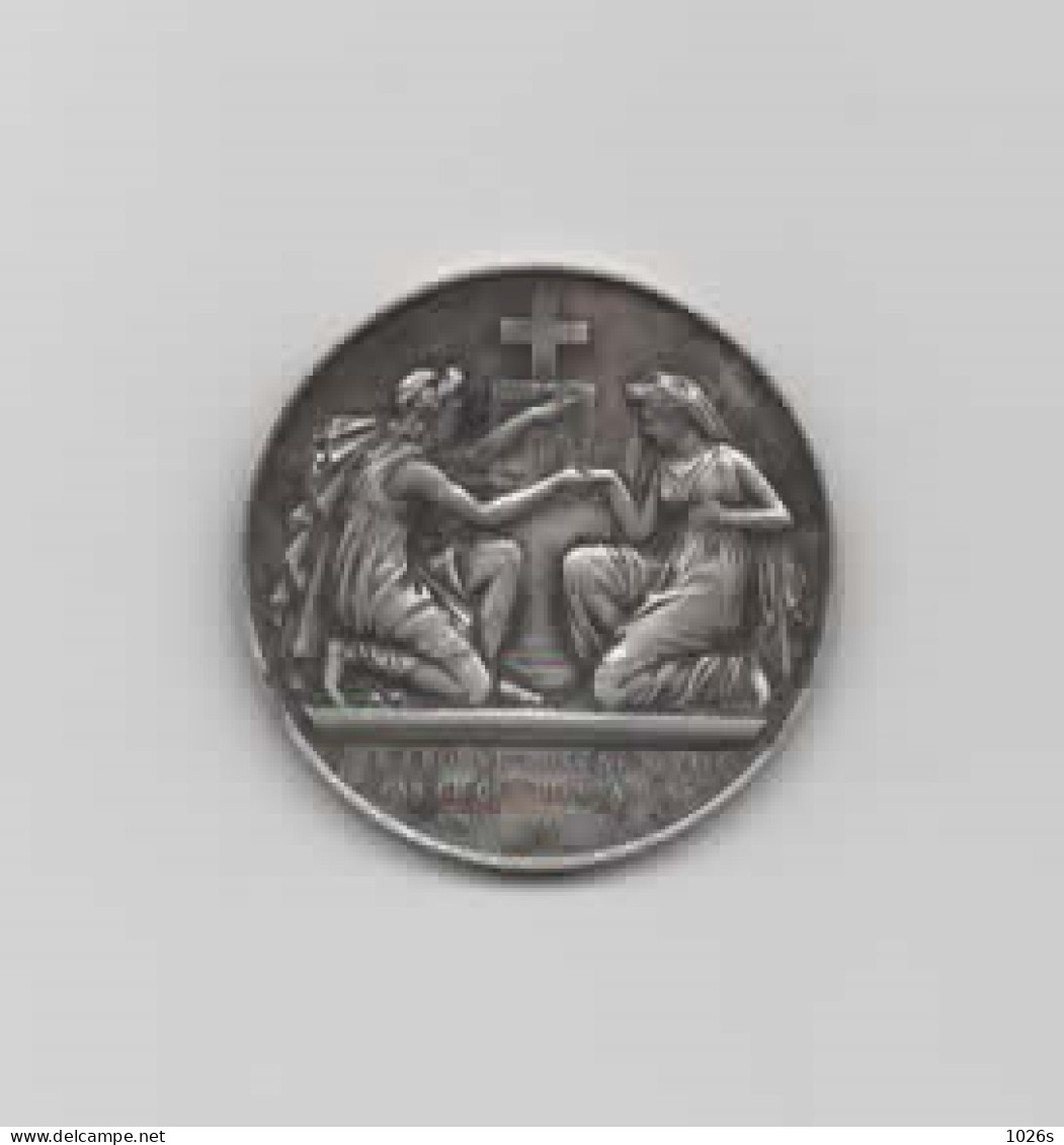 MEDAILLE ARGENT DE MARIAGE "QUE L'HOMME DONC NE SEPARE PAS CE QUE DIEU A UNI - 1884 - Andere & Zonder Classificatie