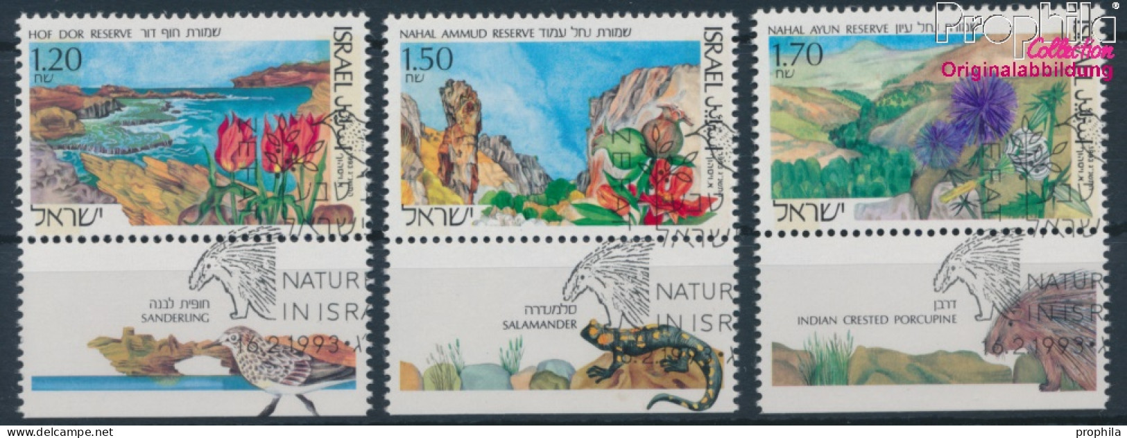 Israel 1252-1254 Mit Tab (kompl.Ausg.) Gestempelt 1993 Naturreservate In Israel (10253454 - Used Stamps (with Tabs)