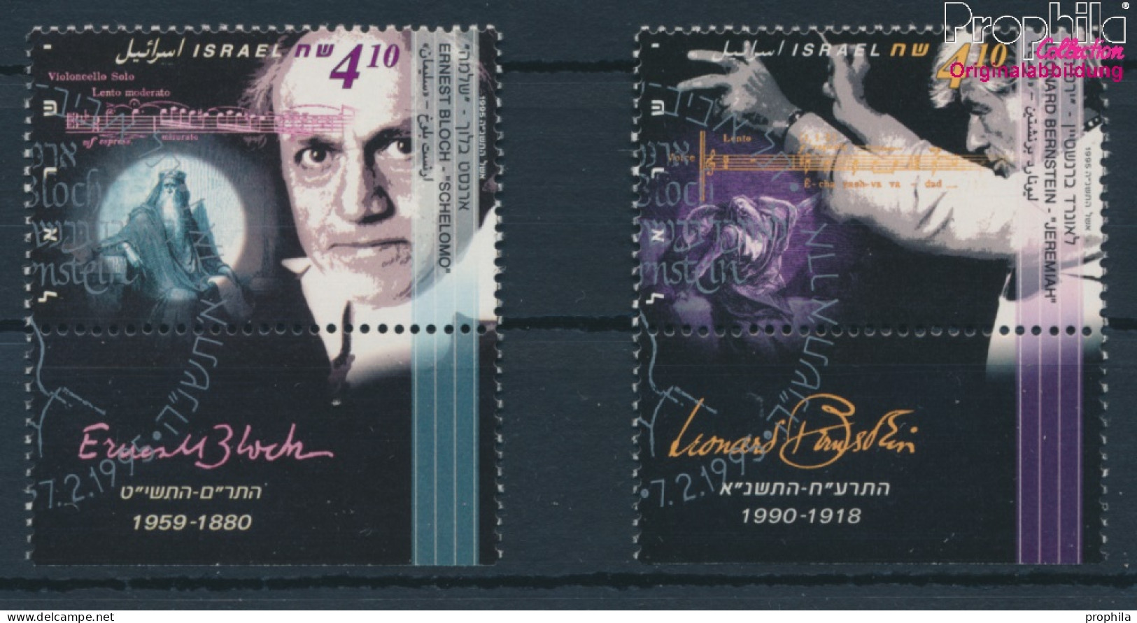 Israel 1324-1325 Mit Tab (kompl.Ausg.) Gestempelt 1995 Jüdische Musiker (10253410 - Used Stamps (with Tabs)