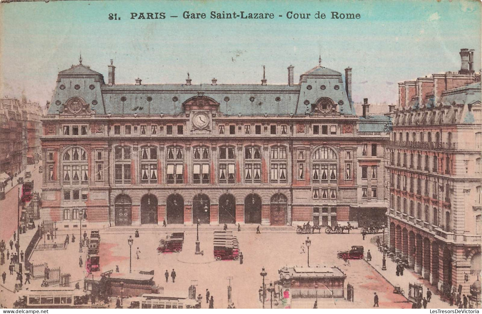 FRANCE - Paris - Gare Saint-Lazare - Cour De Rome - Colorisé - Carte Postale Ancienne - Sonstige & Ohne Zuordnung