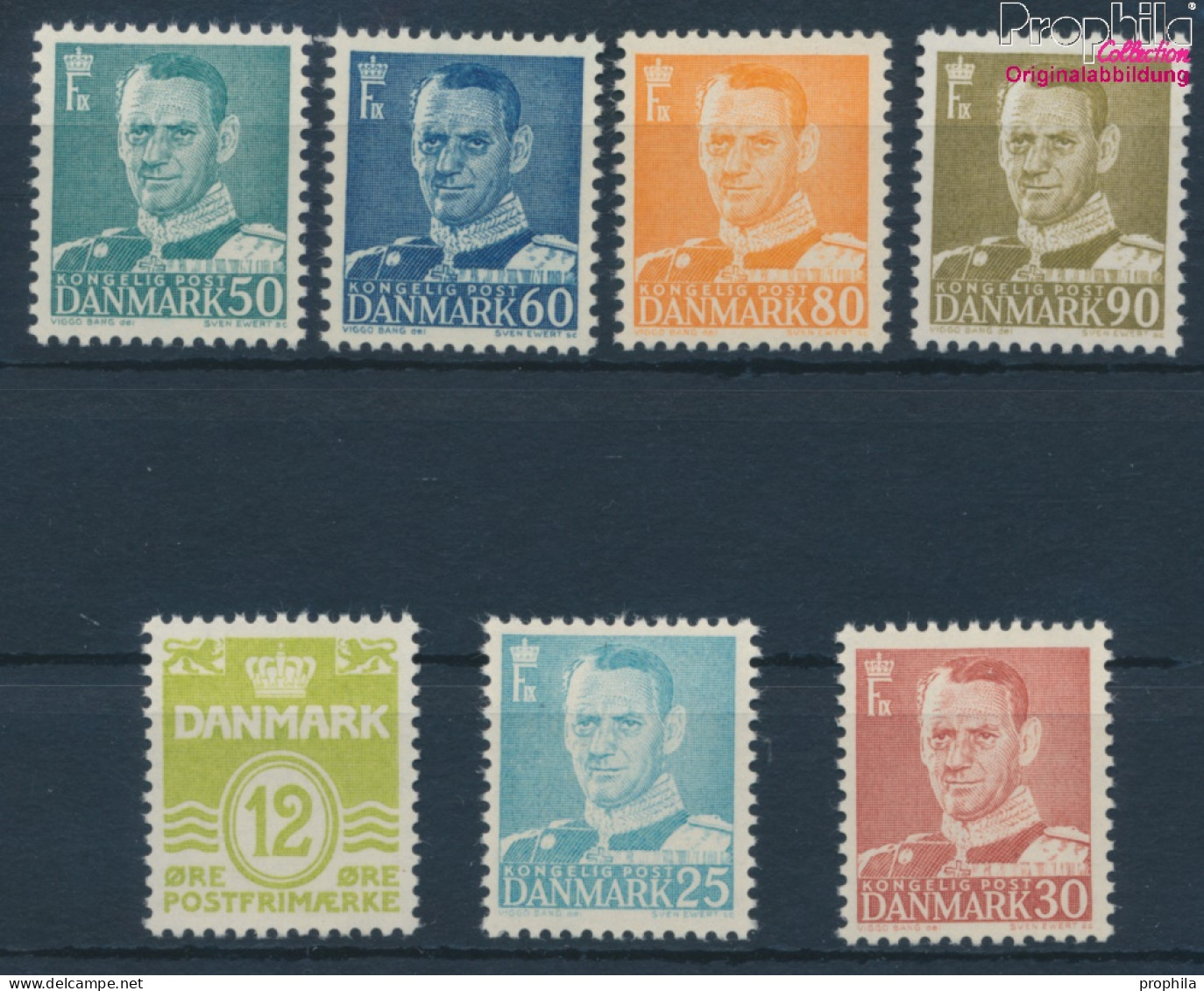Dänemark 332-338 (kompl.Ausg.) Postfrisch 1952 Freimarken (10262932 - Unused Stamps