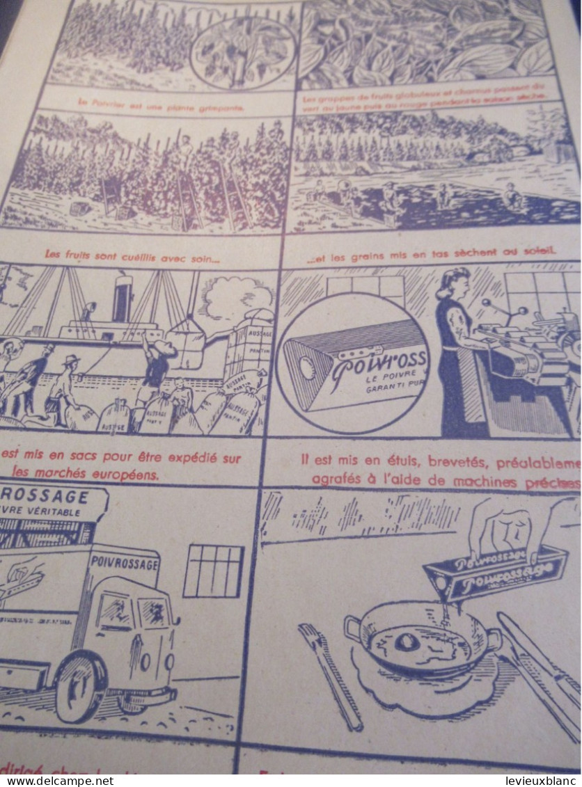 Protège-Cahier Ancien /POIVROSSAGE /Le Poivre Véritable/Aussage Pantin /Vers 1950-60      CAH369 - Levensmiddelen