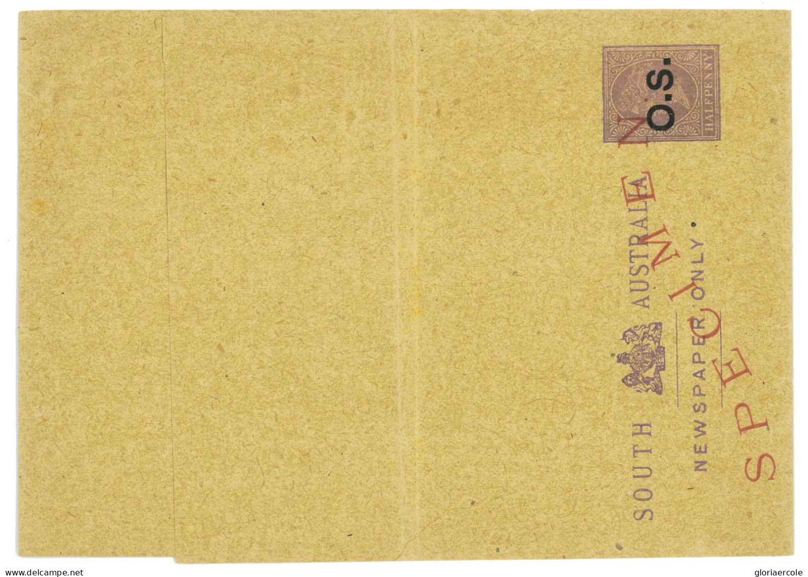 P2344 - SOUTH AUSTRALIA WRAPPER , H.G. NR. 2 , 1883 OVPT SPECIMEN - Cartas & Documentos
