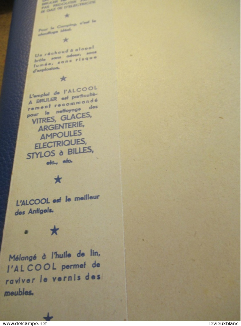 Protège-Cahier Ancien /Alcool à Bruler/Produit National /Scouts En Camping/GAI/Efgé Valenciennes /Vers 1950-60    CAH371 - Lebensmittel