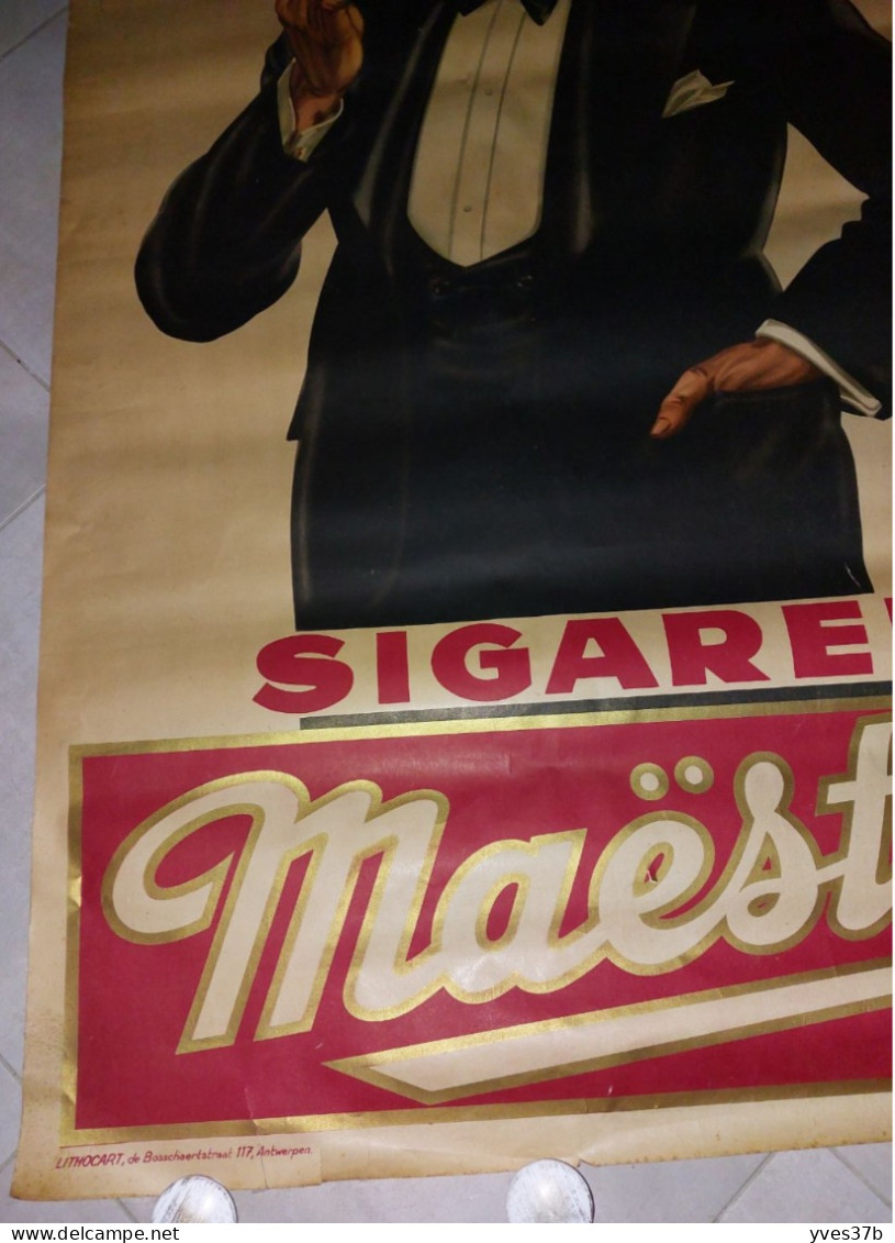 Affiche SIGAREN Maëstro 1930 - 82x124 - Quelques Petits Défaults Habituels Sinon TTB - Pubblicitari