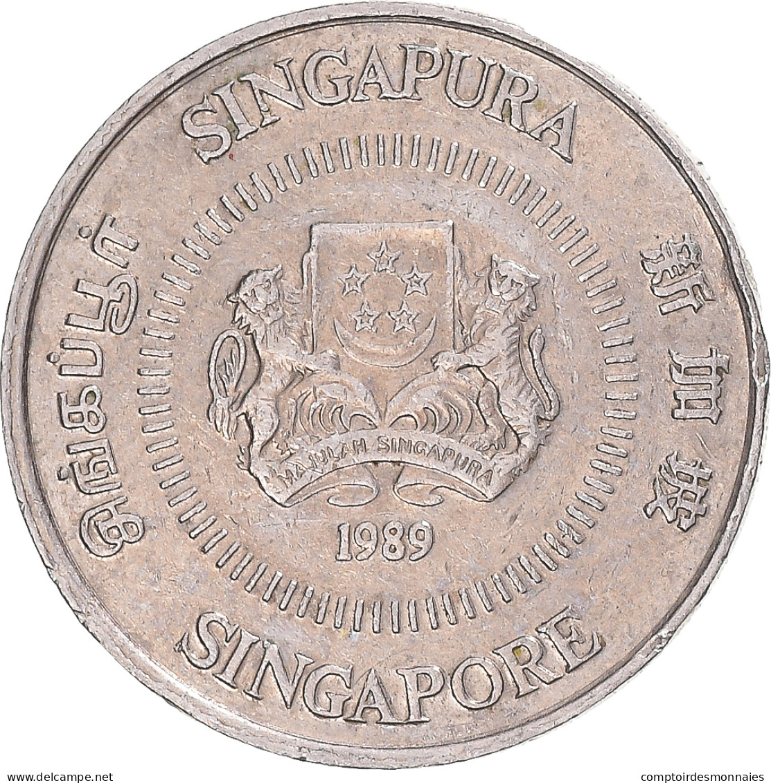 Monnaie, Singapour, 10 Cents, 1989 - Singapur