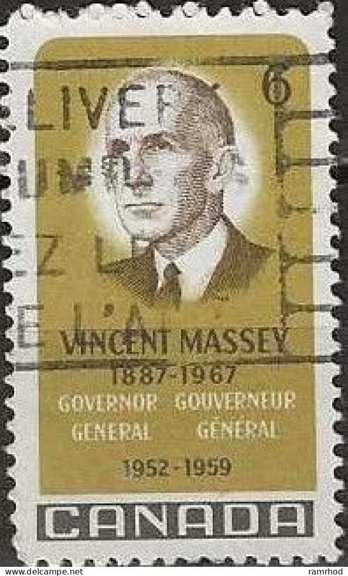 CANADA 1969 Vincent Massey 1st Canadian-born Governor-general - 6c Vincent Massey  AVU - Oblitérés