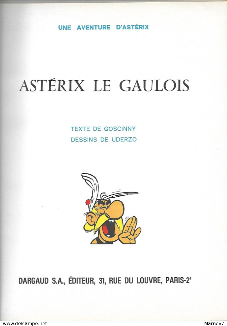 ASTERIX Le GAULOIS - DARGAUD Editeur - 3 Tri 1961 - Goscinny & Uderzo - - Asterix