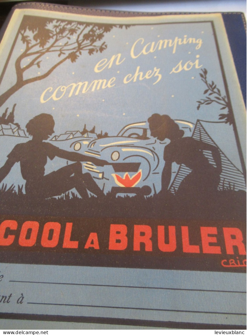 Protège-Cahier Ancien /Alcool à Bruler/En Camping Comme Chez Soi/Efgé Valenciennes /Vers 1950-60    CAH370 - Alimentaire