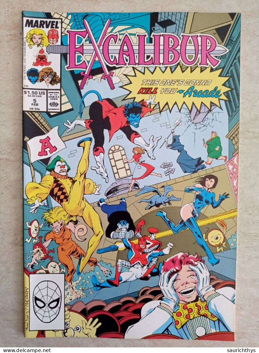 Fumetto Marvel Excalibur 1988 Comics 5 Feb Inferno - Ottime Condizioni - Marvel