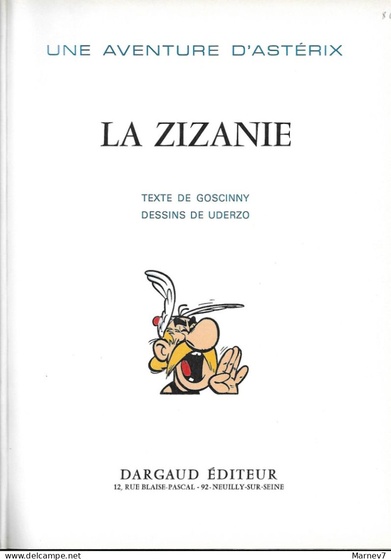 ASTERIX Le Gaulois - La ZIZANIE - 2 Tri 1970 - Dargaud éditeur - Uderzo & Goscinny - Parfait état - Astérix