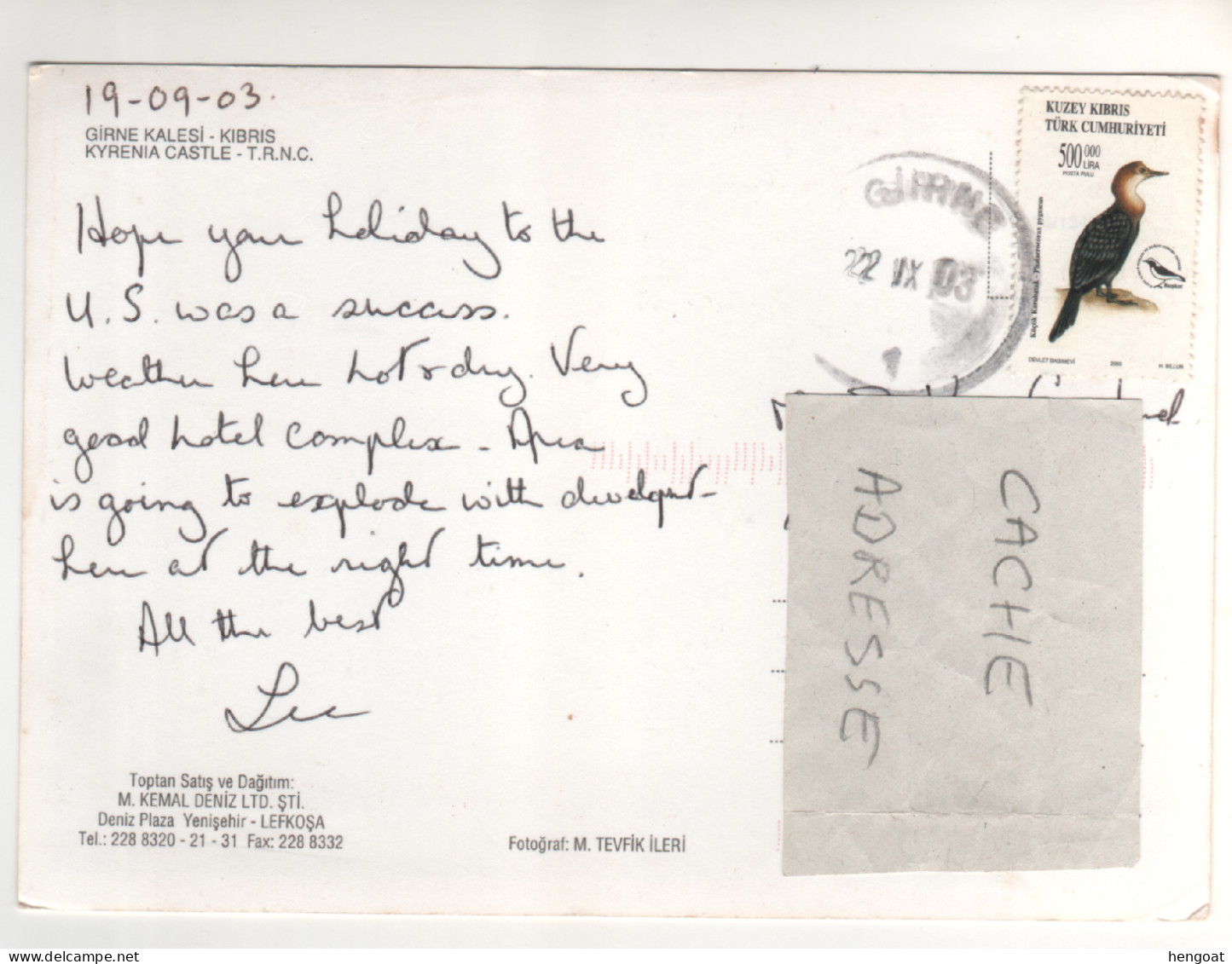 Timbre , Stamp " Animal , Oiseau : Cormoran " Sur Cp , Carte , Postcard  Du 22/09/2003 - Brieven En Documenten