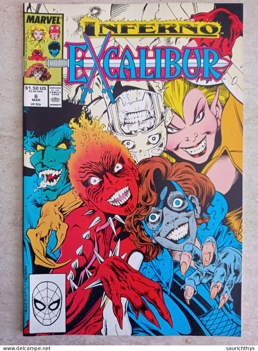 Fumetto Marvel Excalibur 1988 Comics 6 Mar Inferno - Ottime Condizioni - Marvel