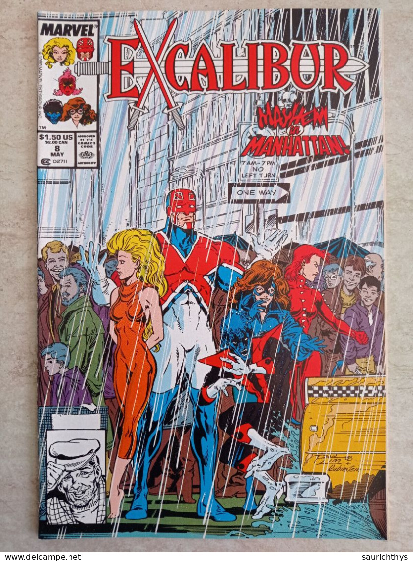 Fumetto Marvel Excalibur 1989 Comics 8 May Mayhem In Manhattan - Ottime Condizioni - Marvel