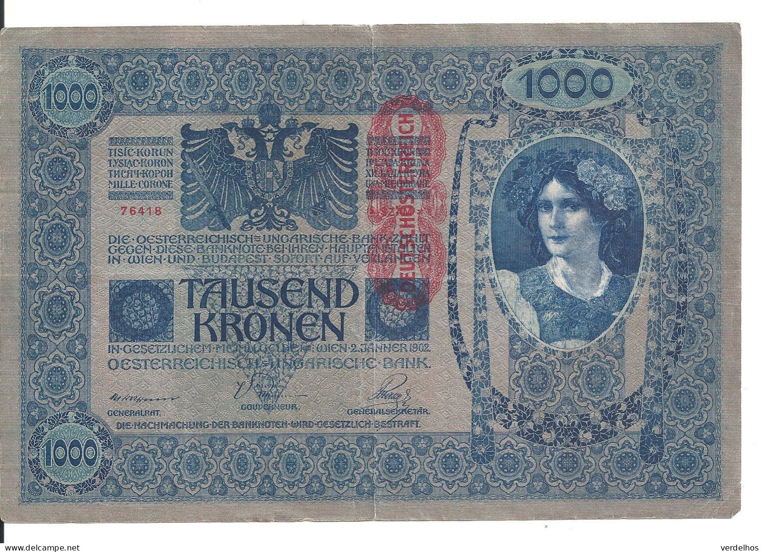 AUTRICHE 1000 KRONEN ND1919 VF+ P 59 - Oesterreich