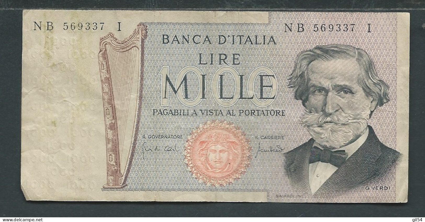 ITALIE - 1000 Lire - 1969 - NB 569337 I - état D'usage  - Laura13104 - 1000 Lire